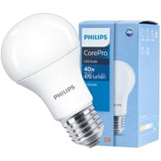 Philips LED žárovka E27 A60 5W = 40W 470lm 6500K Studená bílá