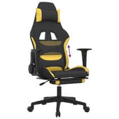 Vidaxl Herní židle s podnožkou černá a žlutá textil