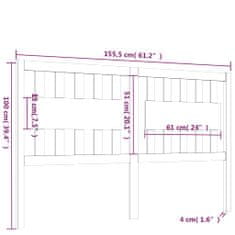 Vidaxl Čelo postele medově hnědé 155,5 x 4 x 100 cm masivní borovice