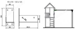 Kaxl Spojovací díl, rohový spoj pro hranol 90x90mm nebo 125x125mm KAXL