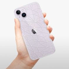 iSaprio Silikonové pouzdro - Abstract Triangles 03 - white pro iPhone 14 Plus