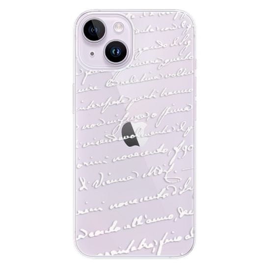 iSaprio Silikonové pouzdro - Handwriting 01 - white pro iPhone 14
