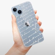 iSaprio Silikonové pouzdro - Handwriting 01 - white pro iPhone 14