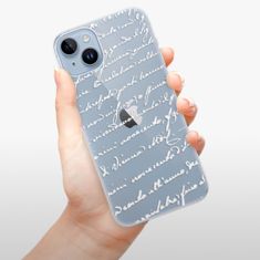 iSaprio Silikonové pouzdro - Handwriting 01 - white pro iPhone 14 Plus