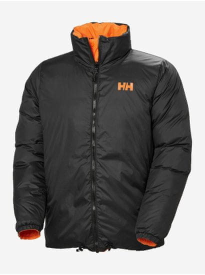 Helly Hansen Oranžovo-černá pánská péřová oboustranná zimní bunda HELLY HANSEN