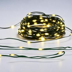 ACA ACA Lighting SKIN LINE 100 LED řetěz WW 3AA na baterie 8 programů IP44 délka 10m 0,3m zelený kabel X0410011262