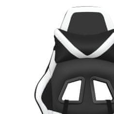 Vidaxl Herní židle s podnožkou černá a bílá umělá kůže