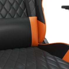Greatstore Masážní herní židle černá a oranžová umělá kůže