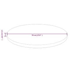 Vidaxl Kulatá stolní deska tmavě hnědá Ø70x1,5 cm ošetřený masivní dub