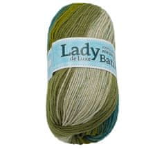 Příze LADY de Luxe BATIK - 100g / 238 m - zelená, béžová