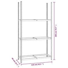 Vidaxl 3patrové regály na pneumatiky 3 ks stříbrné 110x40x200 cm ocel