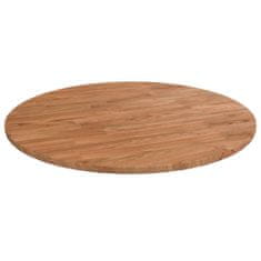 Greatstore Kulatá stolní deska světle hnědá Ø60x1,5cm ošetřený masivní dub