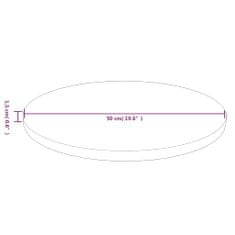 Vidaxl Kulatá stolní deska tmavě hnědá Ø50x1,5 cm ošetřený masivní dub