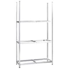 Greatstore 3patrové regály na pneumatiky 2 ks stříbrné 110x40x200 cm ocel