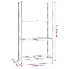 Greatstore 3patrové regály na pneumatiky 2 ks stříbrné 110x40x200 cm ocel