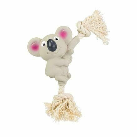 HipHop Dog Koala na bavlněném laně se zvukem 10 cm, latex