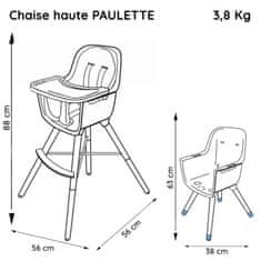 Nania Nania, Vyvíjející se židle na krmení PAULETTE, Od 6 měsíců do 5 let, Oboustranný polštář, Vyrobeno ve Francii, Aryskotraci