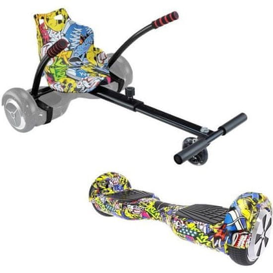 VERVELEY URBANGLIDE Pack Hoverboard + Kart Pilot - Multicolor - Kola 6,5 - 550W - 4Ah - Nastavitelná délka