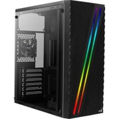 Aerocool Aerocool STREAK, PC ATX RGB skříň, Boční panel, 80mm ventilátor