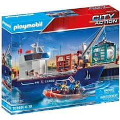 VERVELEY PLAYMOBIL - 70769 - Velká nákladní loď s celní lodí