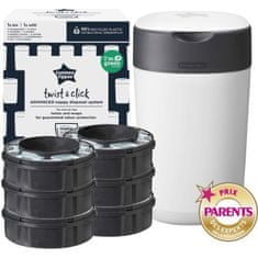 VERVELEY TOMMEE TIPPEE Starter Set Twist & Click White zásobník + 6 náplní FFP