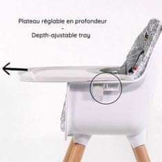 VERVELEY Nania - PAULETTE evoluční židlička na krmení - Od 6 měsíců do 5 let - Oboustranný polštář - Vyrobeno ve Francii - Oregami