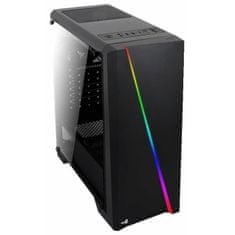 Aerocool PC skříň AEROCOOL Cylon Black (RGB) s plným oknem