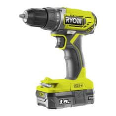 RYOBI Akumulátorový vrtací šroubovák RYOBI 18 V ONE+ s akumulátorem 1,5 Ah a nabíječkou 1,5 A.