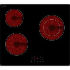 VERVELEY Sklokeramická varná deska OCEANIC se 3 varnými zónami - 5200 W - šířka 60 cm