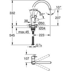 Grohe GROHE Jednopáková umyvadlová baterie BauLoop 31368001