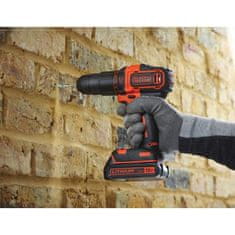 VERVELEY BLACK & DECKER, Příklepová vrtačka, 2x18 V lithium-iontová baterie + 80 kusů příslušenství v kufru, černá a oranžová barva