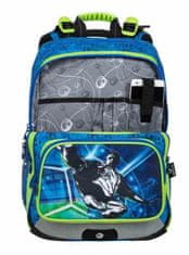 Bagmaster Školní batoh BAGMASTER GEN 20 B BLUE/GREEN/BLACK - fotbalista