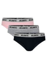 ATLANTIC Dámské kalhotky Hipster 3Pack - růžová, šedá melanž, černá Velikost: S