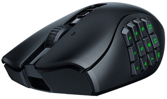 bezdrôtová herná myš optická Razer Naga V2 Pro (RZ01-04400100-R3G1) snímač Razer Focus Pro 30K odozva nízka 30000 DPI vysoký výkon 90 miliónov kliknutí