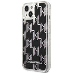 Karl Lagerfeld KLHCP14SLMNMK hard silikonové pouzdro iPhone 14 6.1" black Liquid Glitter Monogram