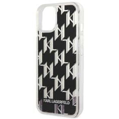 Karl Lagerfeld KLHCP14SLMNMK hard silikonové pouzdro iPhone 14 6.1" black Liquid Glitter Monogram