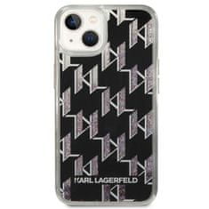 Karl Lagerfeld KLHCP14SLMNMK hard silikonové pouzdro iPhone 14 6.1" black Liquid Glitter Monogram