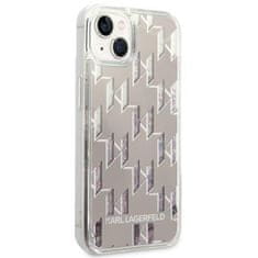 Karl Lagerfeld KLHCP14MLMNMS hard silikonové pouzdro iPhone 14 PLUS 6.7" silver Liquid Glitter Monogram