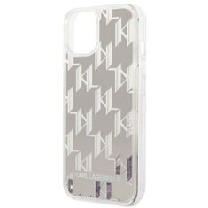 Karl Lagerfeld KLHCP14MLMNMS hard silikonové pouzdro iPhone 14 PLUS 6.7" silver Liquid Glitter Monogram