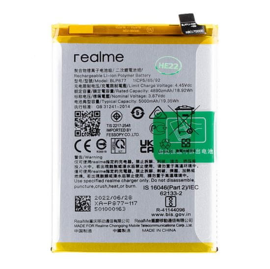 realme BLP877 8i/C31/C35 Baterie 5000mAh Li-Ion (Bulk)