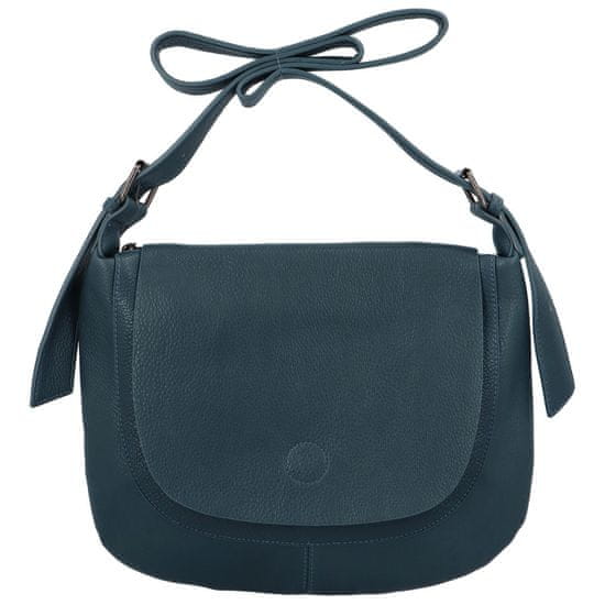 Paolo Bags Módní půlkulatá dámská koženková crossbody taška Norité, tmavě modrá