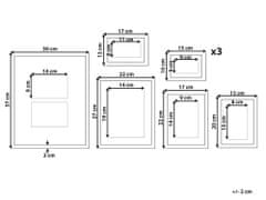 Beliani Nástěnná galerie sada 8 ks bílá GARANGO