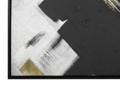 Beliani Zarámovaný obraz na plátně 93 x 63 cm černobílý SORA