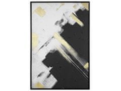 Beliani Zarámovaný obraz na plátně 93 x 63 cm černobílý SORA