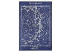 Beliani Zarámovaný obraz na plátně mapa hvězd 63 x 93 cm modrý TRAVERSA