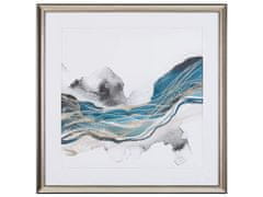 Beliani Zarámovaný obrázek 60 x 60 cm modrošedý BAGI