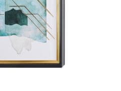 Beliani Zarámovaný obrázek 30 x 40 cm modrý se zlatým TOUBA
