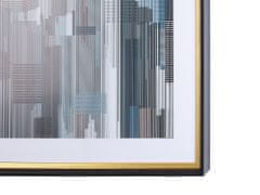 Beliani Zarámovaný obrázek 60 x 80 cm modrošedý BAMAKO