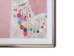 Beliani Zarámovaný obrázek 60 x 80 cm růžový BALALA