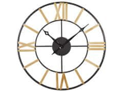 Beliani Kovové nástěnné hodiny ø 80 cm černá / zlatá VALSOT